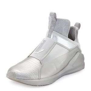 Puma Fierce Hi Top sneakers shoes Silver grey 9